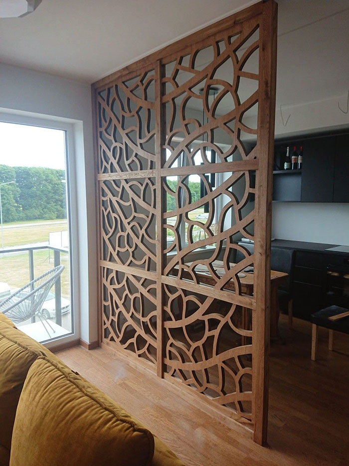 Mẫu vách ngăn phòng khách hiện đại đẹp